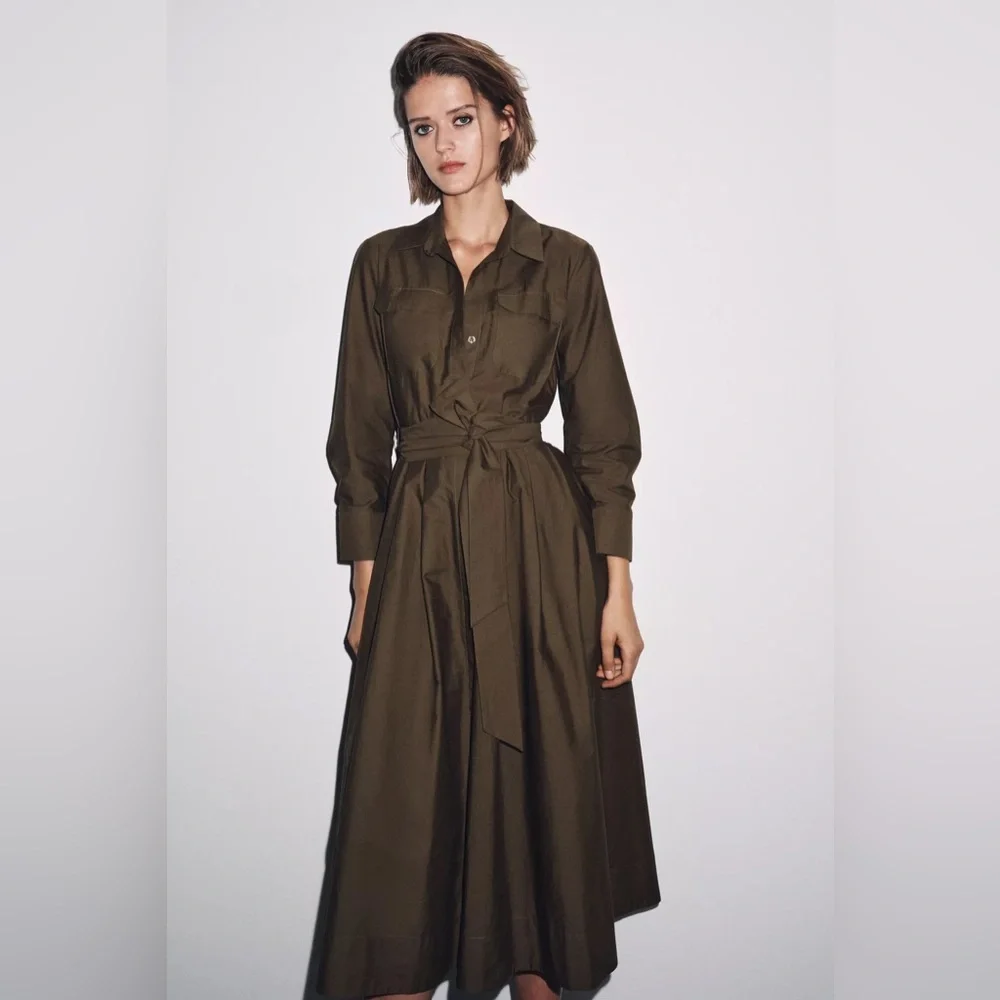 ZW COLLECTION POPLIN SHIRT DRESS - Picture 3 of 10